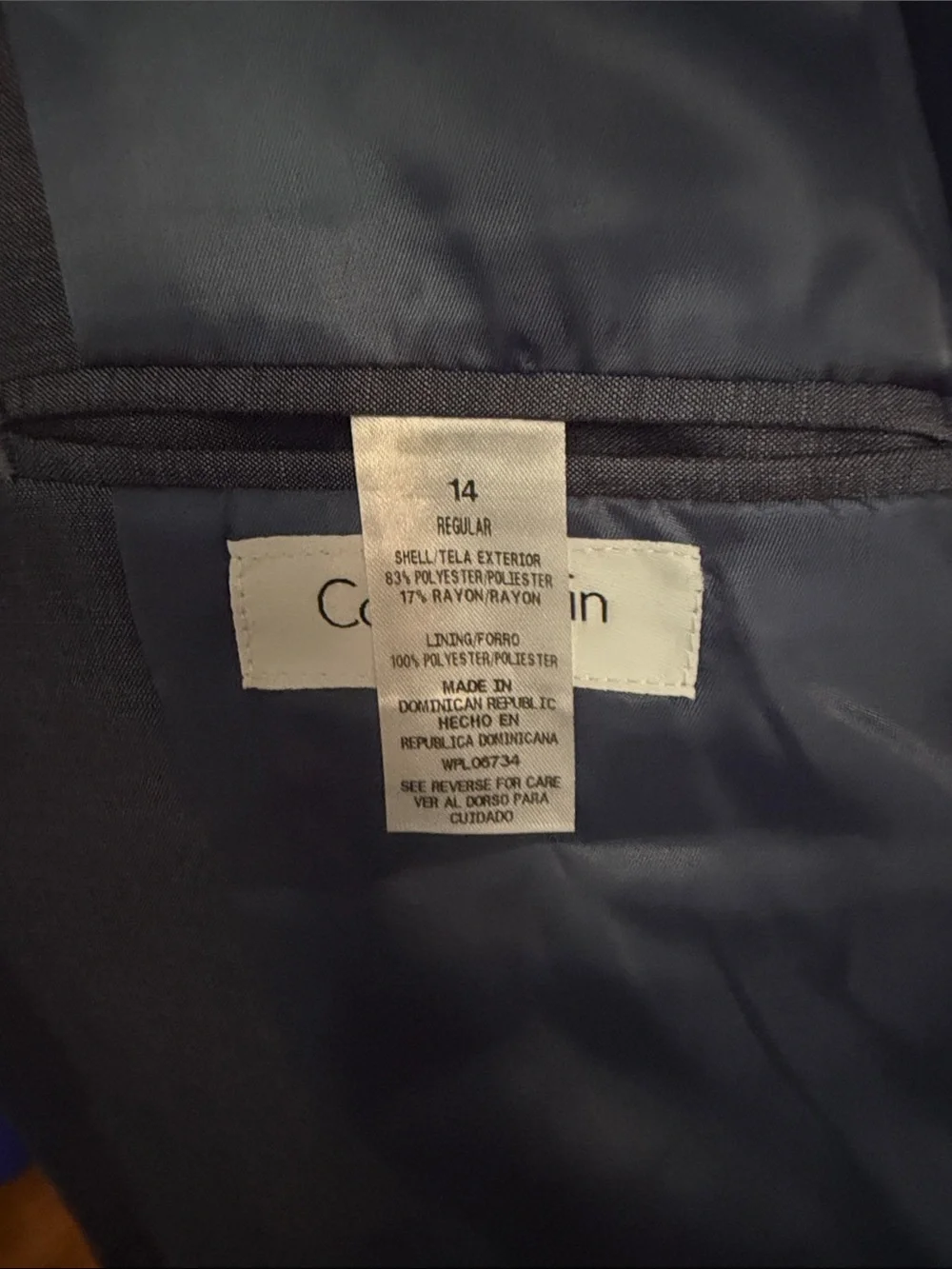 Boy's Calvin Klein Men's Blue Two-Piece Suit with Shirt Size 12 and 14